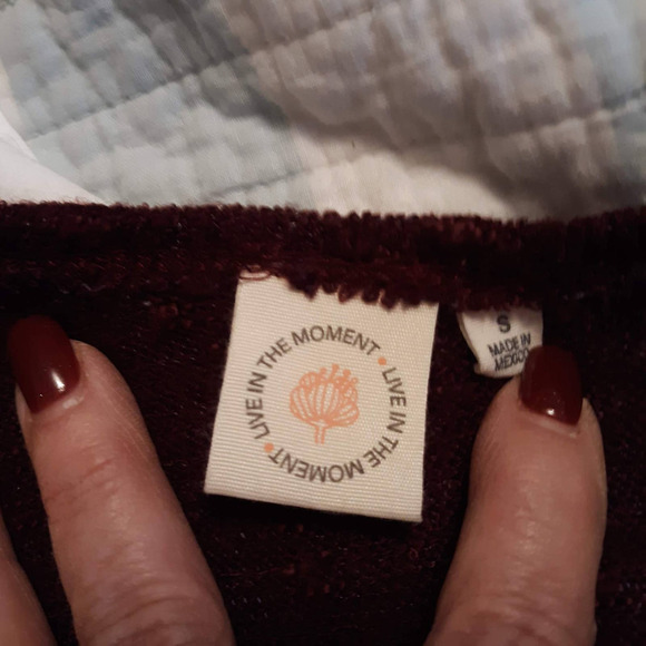 Burgandy Duster Open Sweater Size Small - Picture 7 of 8